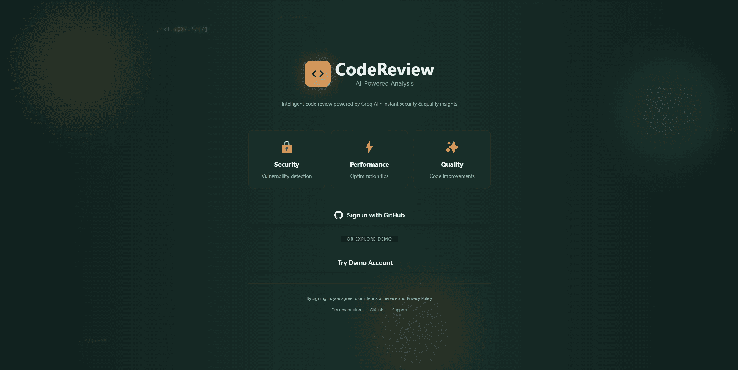 AI Code Review SaaS interface