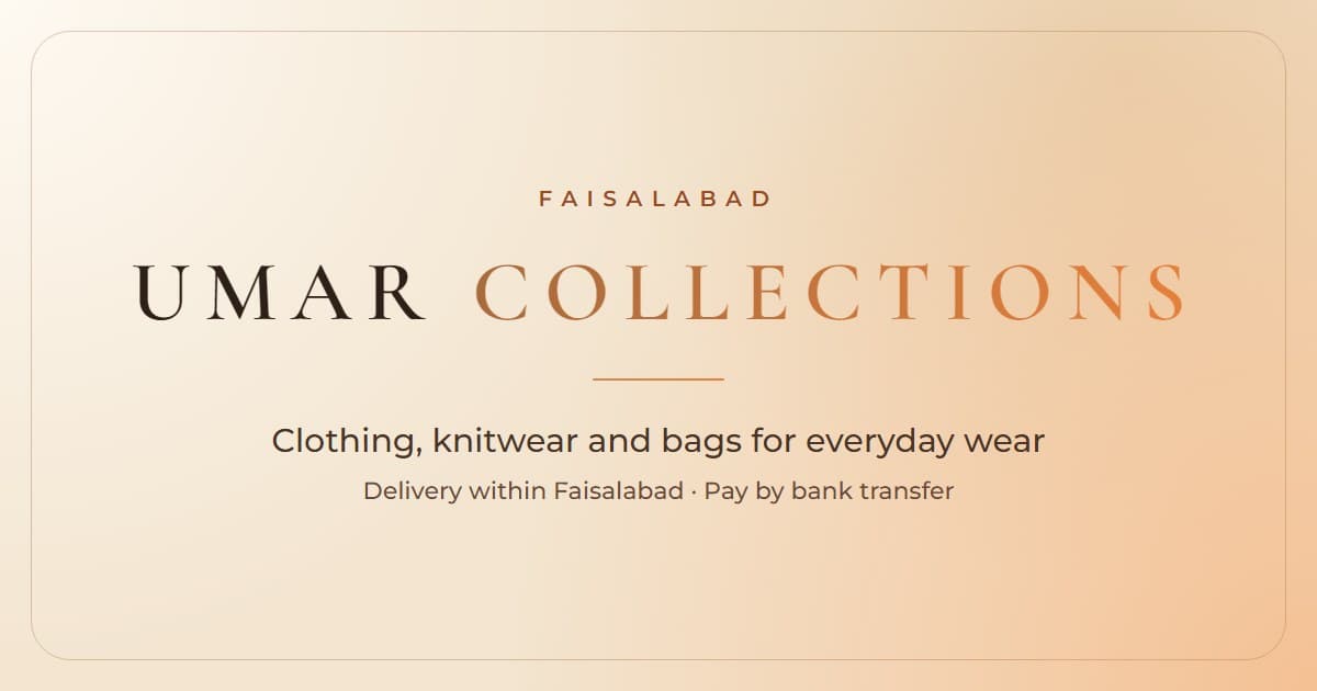 Umar Collections: clothing, knitwear and bags for everyday wear